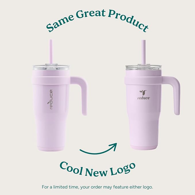 REDUCE 24 oz Tumbler with Handle - Vacuum Insulated Stainless Steel Travel Mug with Sip-It-Your-Way Lid and Straw - Keeps Drinks Cold up to 24 Hours - Sweat Proof, Dishwasher Safe - OG Papaya - Image 2