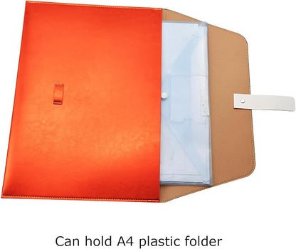 PU Leather A4 File Folder Large Document Holder Waterproof Envelope Folder Case - Image 5