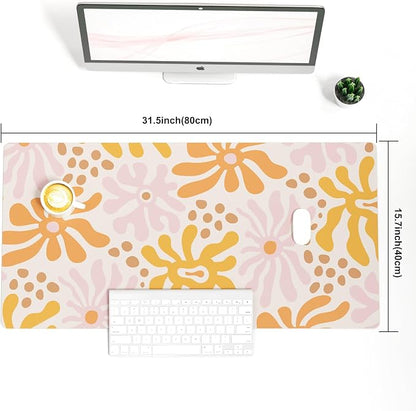 Colorful Star Large Mouse Pad, PU Leather Waterproof Desk Mat, Computer Gaming - Image 3