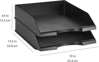 Amazon Basics Rectangular Stackable Desk Organizer Office Letter Tray, File - Image 4