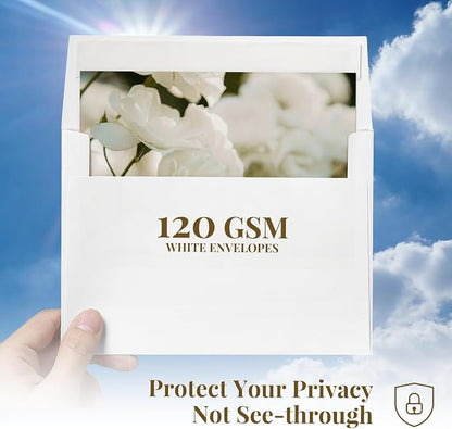 A2 White Envelopes Self Seal 100 Pack, Goefun 4.375 x 5.75 Printable Invitation - Image 5
