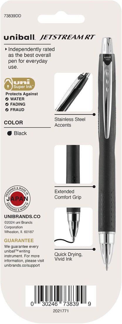 uniball Jetstream RT Retractable Ballpoint Pen, Medium Point, 3 Pack - Image 8
