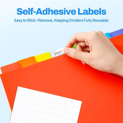 SUNEE 8 Tab Binder Dividers, Plastic Dividers - Image 4