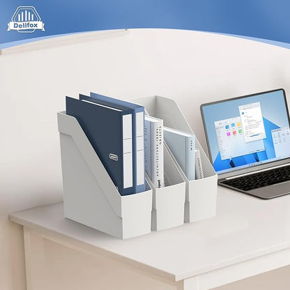 Delifox 3 Pack Magazine Rack, Plastic File Folder Bin Organizer - Image 7