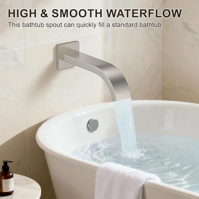 Brushed Nickel Shower System with Tub Spout, Ceiling Mounted Bathtub Shower Faucet Set, 12" Rainfall Shower Head and Handheld Shower Combo, High Pressure Shower Fixtures Set with Rough-in Valve - Image 3