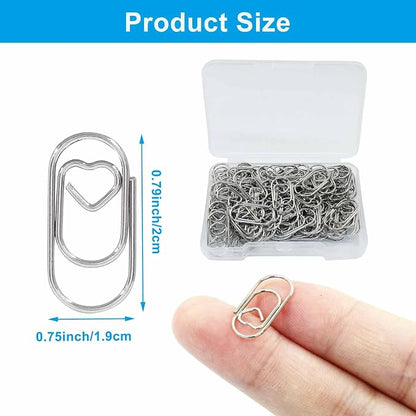 100 Pcs Silver Heart Shaped Paper Clips, Small Cute Decorative Clips - Image 3