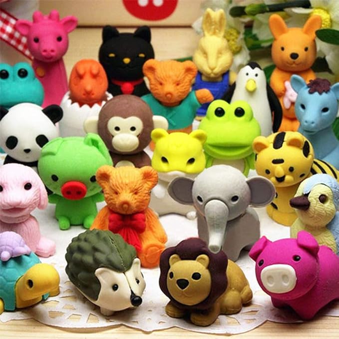 URSKYTOUS 46Pcs Animal Erasers Desk Pets by URSKYTOUS