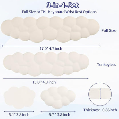 Sushret Cloud Wrist Rest Keyboard, Cloud Keyboard Wrist Pad Set - Image 7