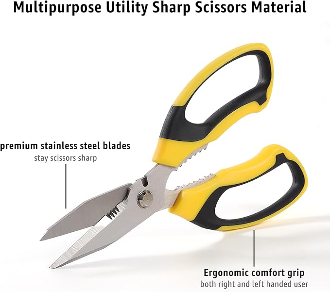 BoFuYuan Utility Scissors Heavy Duty: 8-Inch sharp Scissors All Purpose heavy - Image 2