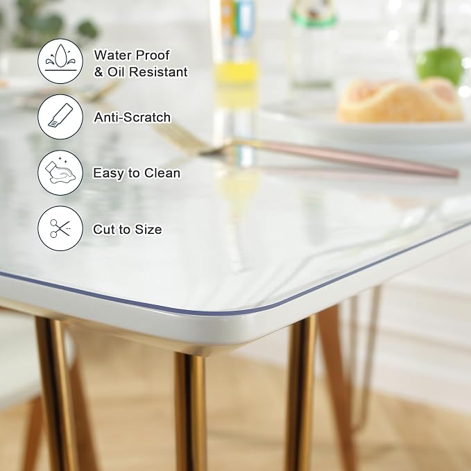 LovePads Clear Desk Mat 30 x 60 Inch, 1.5mm Thick Clear Table Protector - Image 3