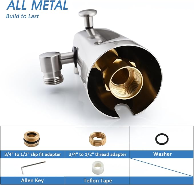 PROOX All Metal Tub Spout with Diverter Brushed Nickel, Diverter Tub Spout for Hand Shower - Image 6