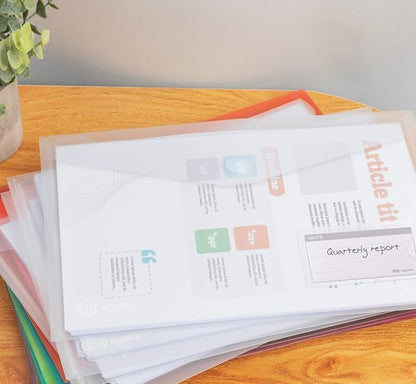 ABSOFINE 25 Pack Transparent Plastic Envelope Folders, A4 Letter Size, 100% - Image 6