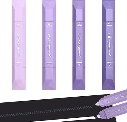 Temiary 4 Pcs 2 in 1 White Correction Tape and Double Sided Roller Set by Temiary
