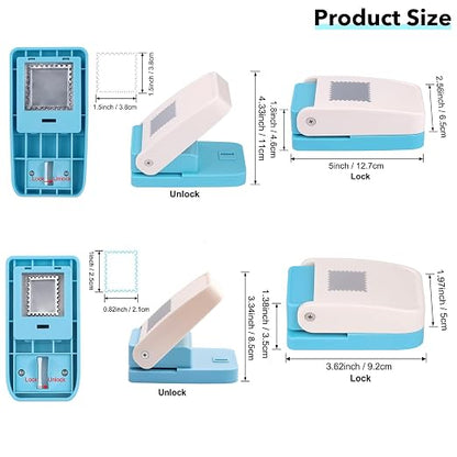 BAOFALI 2Pcs/Set Stamp Puncher 1.5x1.5inch &1x0.8inch Rectangular Postage Stamp - Image 2