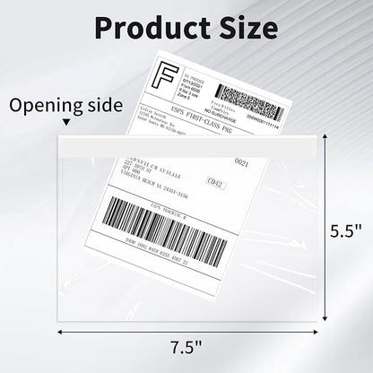 9527 Product 7.5" x 5.5" Clear Adhesive Top Loading Packing List/Shipping Label - Image 2