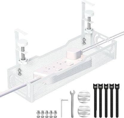 Under Desk Cable Management Tray, No Drill Mesh Desk Cable Tray, Wire by Unknown