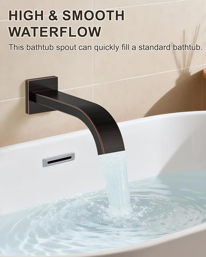 Oil Rubbed Bronze Shower System with Tub Spout, Wall Mounted Bathtub Faucet Set, 12" Rainfall Shower Head and Handheld Shower Combo, High Pressure Shower Fixtures Set with Rough-in Valve - Image 3