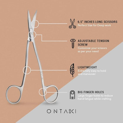 Ontaki Dual Bent Machine Embroidery Scissors - Image 5