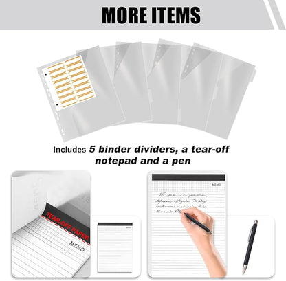 Portfolio Binder 3 Ring Includes Pen and 5 Dividers - Image 5