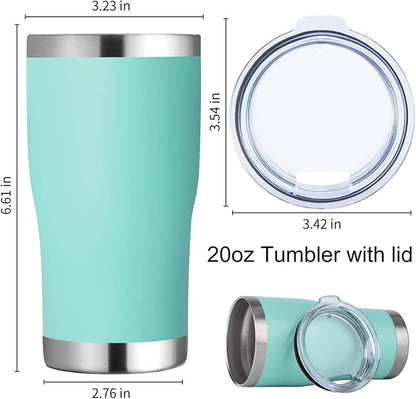 DOMICARE 20oz Tumbler with Lid Stainless Steel Tumblers Bulk, Double Wall Vacuum Insulated Coffee Travel Mug Powder Coated Tumbler, 1 Count (Pack of 1) Light Blue - Image 5