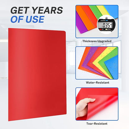 Sooez 3-Pack 2-Pocket Heavy Duty Plastic Folders - Image 3