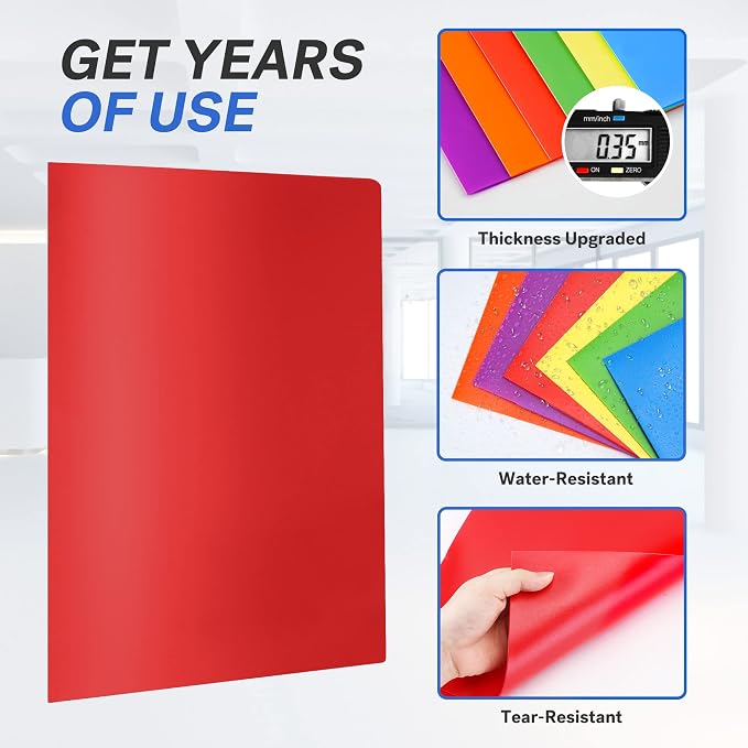 Sooez 21Pack Folders with Pockets, Pocket Folders with Extra Labels, Plastic - Image 3
