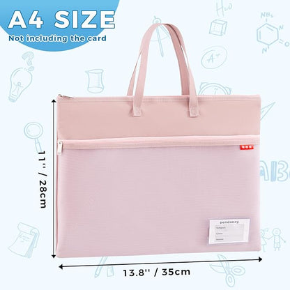 Pendancy Mesh Zipper Pouch A4 Size, Large Double Pocket Waterproof File Bag - Image 2
