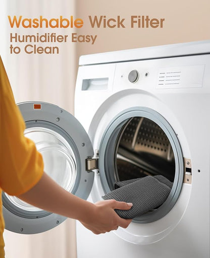 Reuseable Wick Evaporative Humidifier for Bedroom Quiet Healthy Baby Humidifier, No White Dust, Evaporative Humidifier Large Room 800ml/h 3 Speeds, 2 - Image 4