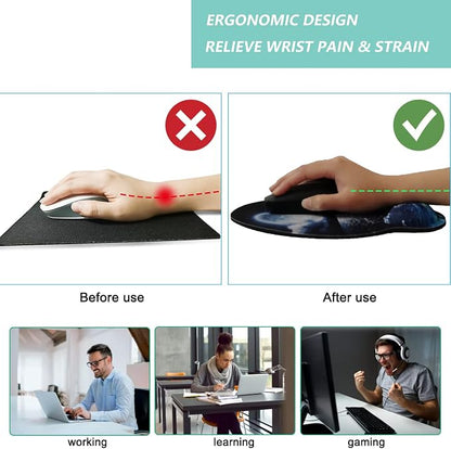 Mouse Pad with Wrist Support, Ergonomic Mouse Pad with Memory Foam Wrist Rest - Image 2