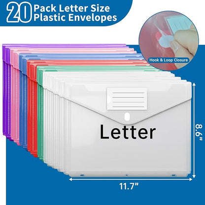 Binder Folders Organizer with 20 Pack Heavyweight Plastic Pockets, Fireproof - Image 4