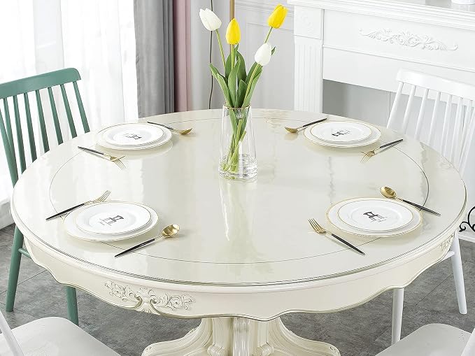 Deep Dream 1.5mm Thick 42 Inches Clear Round Table Protector, Round Table Cover by DeepDream