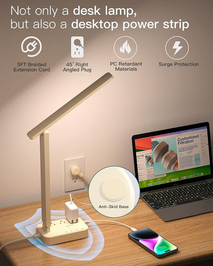Addtam LED Desk Lamp, Power Strip - Image 5
