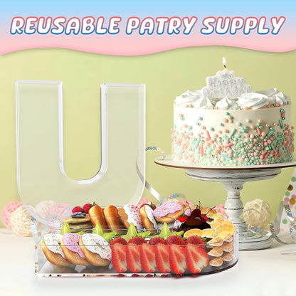 13.8" Extra Large Acrylic Letter Charcuterie Board Box, Reusable Fillable - Image 5