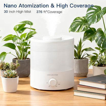 Megawise Cool Mist Humidifier with Top Refill Design, 2L Capacity, High Mist Output, No Leakage, and 7 Color Night Light - Image 8