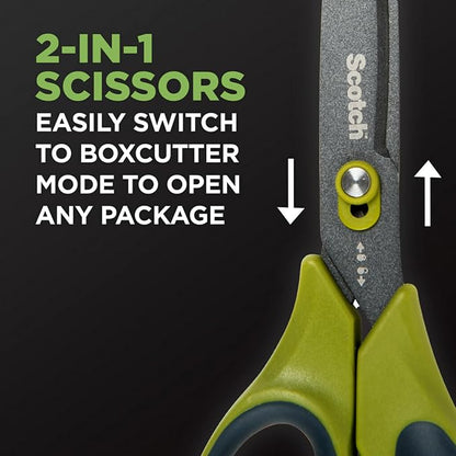 Scotch Non-Stick Unboxing Scissors, Dual-Function Scissors and Boxcutter - Image 3