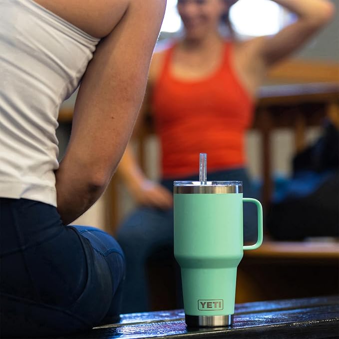 YETI Rambler 35 oz Tumbler with Handle and Straw Lid, Travel Mug Water Tumbler, Vacuum Insulated Cup with Handle, Stainless Steel, Beekeeper - Image 2