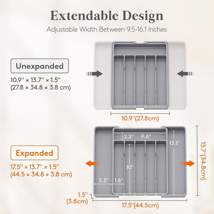 Lifewit Silverware Drawer Organizer, Expandable Utensil Tray - Image 2