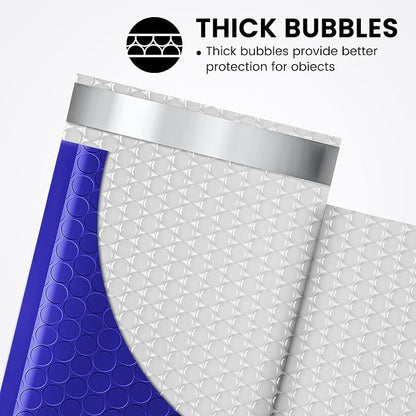 Fuxury 100 Pack 4x8" Bubble Mailers Royal Blue Shipping Padded Envelopes | - Image 3