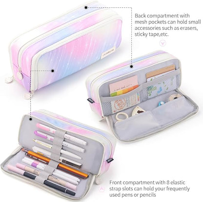 CICIMELON Large Capacity Pencil Case 3 Compartment Pouch Pen Bag - Image 3