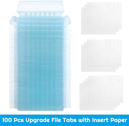File Folder Tabs, Selizo 100 Sets Hanging File Folder Labels 2" Tabs and Inserts - Image 2