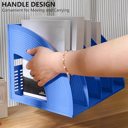 SAYEEC File Holder Storage Folder 4 Compartment Standing Desktop Hollow - Image 3