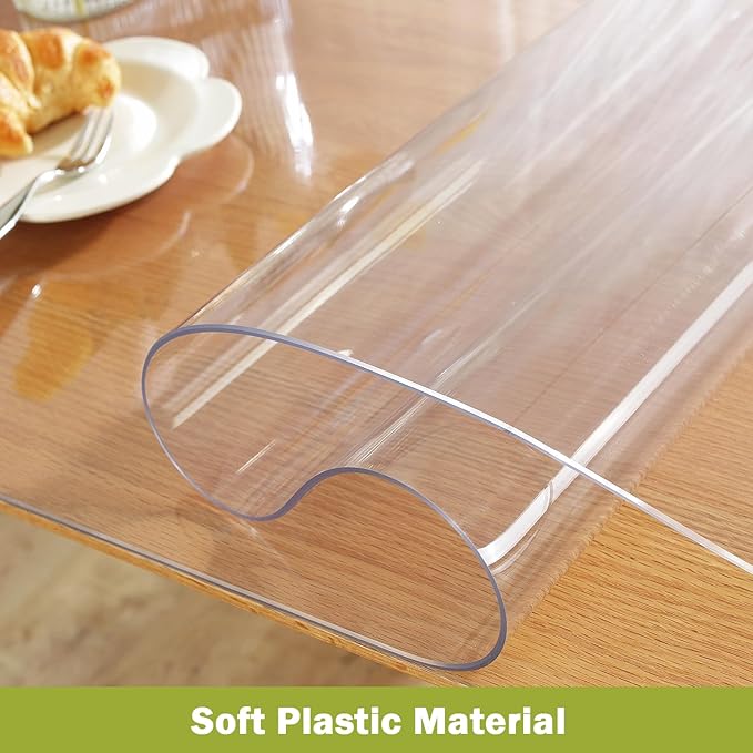 OstepDecor Clear Table Cover Protector 25 x 48 Inch, 1.5mm Thick Plastic Table - Image 3