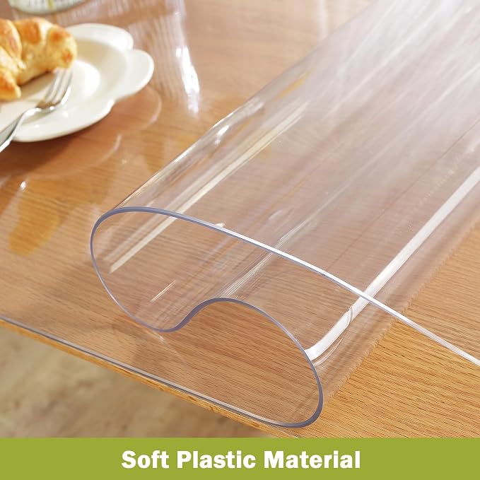 OstepDecor Clear Table Cover Protector 44 x 90 Inch, 1.5mm Thick Plastic Table - Image 3