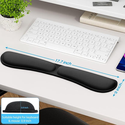 KTRIO Ergonomic Keyboard Wrist Rest, Memory Foam Wrist Support, Non-Slip Base - Image 4