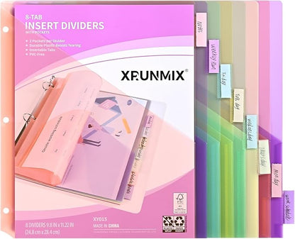 8-Tab Binder Dividers, Index Pockets by XrunmixOffice