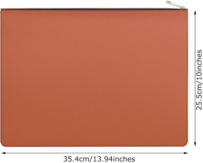 PU Leather A4 File Folder Zipper Document Holder Envelope Folder Case - Image 2