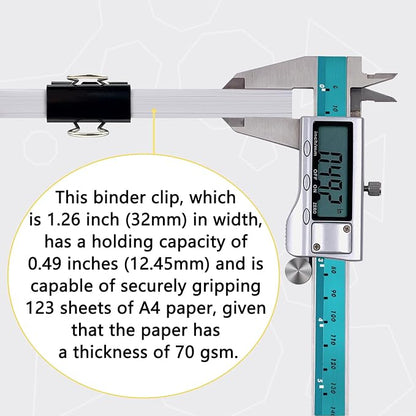 Ykimok 40Pcs Medium Binder Clips, 1.25 inch, Paper Clamps Medium Size - Image 3