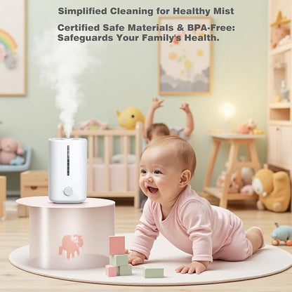 Top Fill Humidifiers for Bedroom, 4.5L Tank for Large Room, Oil Diffuser, 20dB Quiet Cool Mist Air Humidifier for Home Baby Nursery & Plants, Auto Shut-off and BPA-Free for Safety, 100H - Image 6