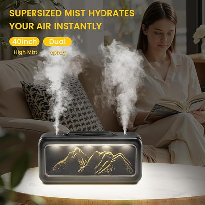 HEEYCEM Small Humidifiers for Bedroom, 600ml Cool Mist Top Fill Humidifier for Baby Nursery, Ultra Quiet 23dB, Air Humidifier with Night Light,for Plants,Home, Office (Black) - Image 2