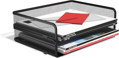 TRU RED Side‑Load Stackable Metal Letter Tray, Matte Black, 4/Carton – - Image 3